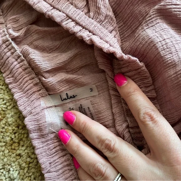 Lulu's Mauve Off-Shoulder Wide Leg Jumpsuit - Picture 4 of 5